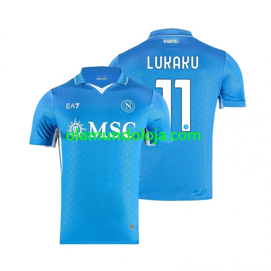 Camisola Napoli Lukaku 11 Homem Equipamento Primeiro 2024-2025 Manga Curta